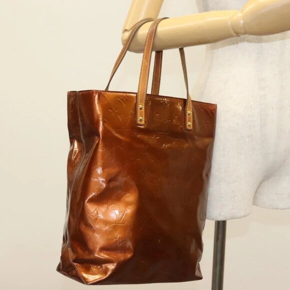 LOUIS VUITTON Monogram Vernis Reade MM Hand Bag Bronze M91143 LV Auth 137923 - Picture 1 of 16